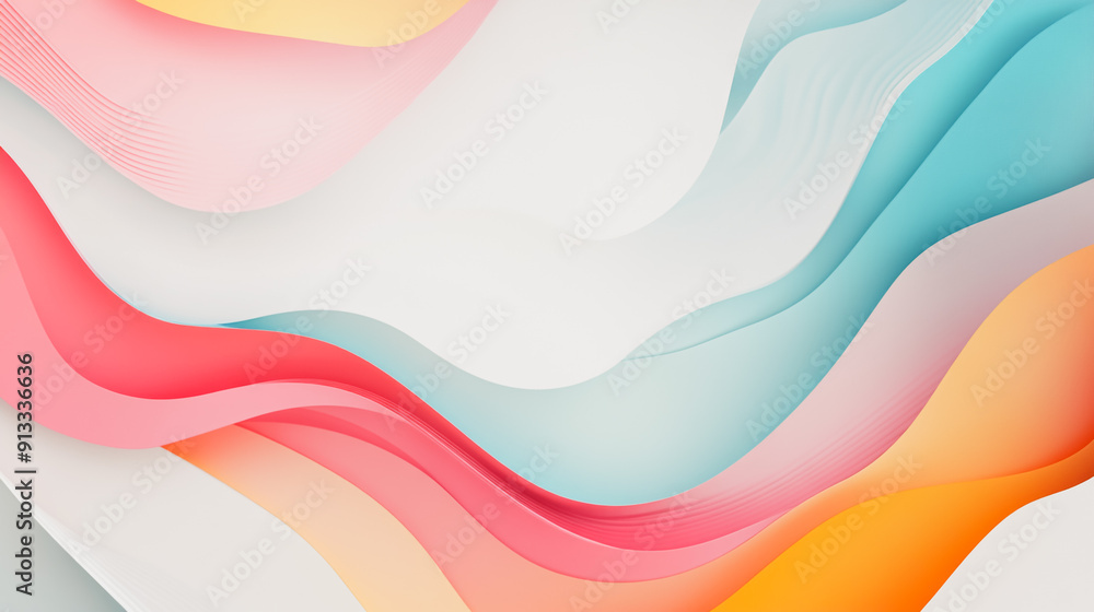 Obraz premium Abstract white background with pastel colorful 3D abstract background overlap layer on dark space with wish decoration. Modern graphic design element motion style concept for banner, triangle