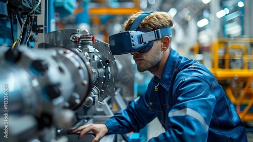 engineer using virtual reality in modern manufacturing