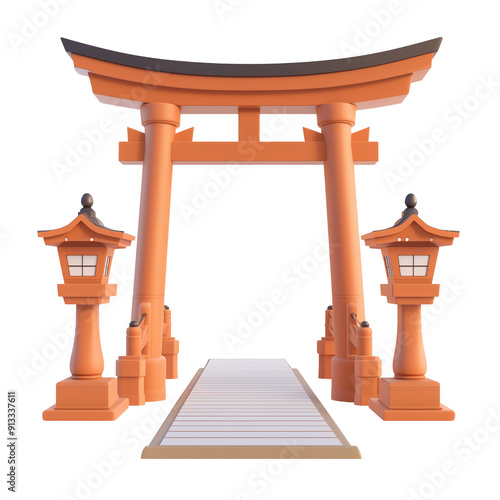 Serene Passage to Tranquility, transparent background, white background