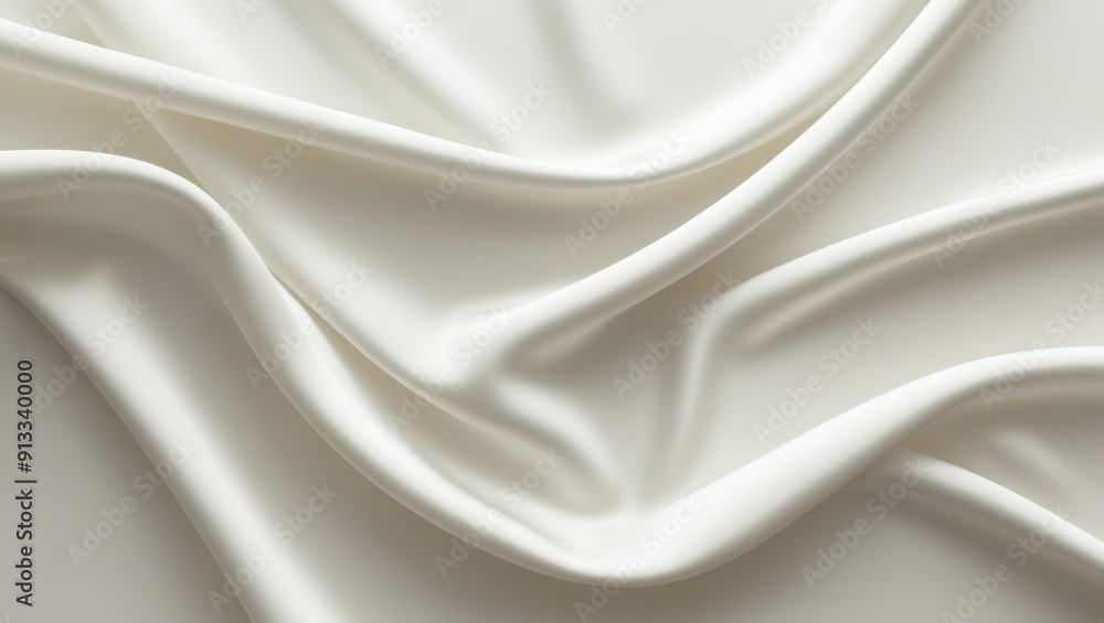 Fototapeta premium Luxurious White Fabric with Subtle Folds and Smooth Texture