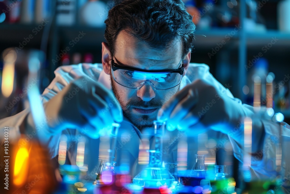 A scientist conducting experiments in a laboratory, exploring new discoveries and innovations A scientist conducting experiments in a laboratory, exploring new discoveries and innovations