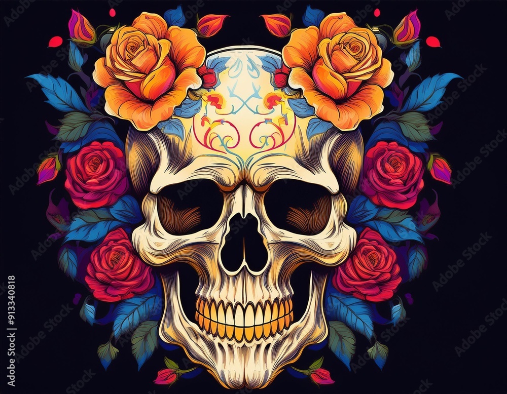 skull and roses skull and roses
