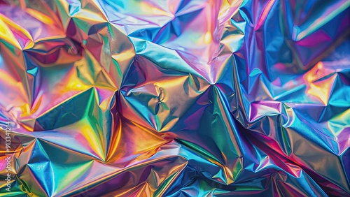 Colorful holographic foil background with iridescent abstract patterns , holographic, foil, vibrant, colorful, abstract