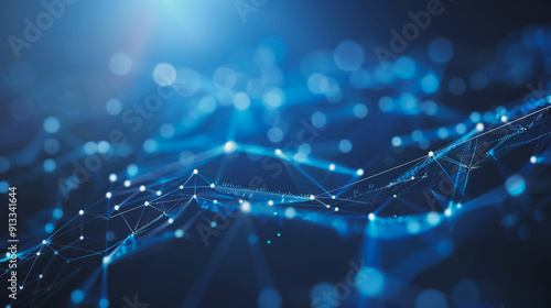 abstract professional business team people connection of line from nail node to node on sky map background , networking concept