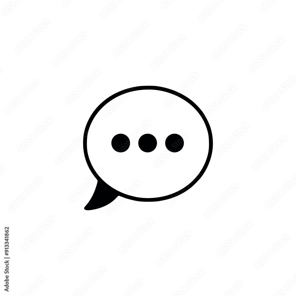 Speech bubble icon. Black Speech bubble icon on white background. Vector illustration Speech bubble icon. Black Speech bubble icon on white background. Vector illustration