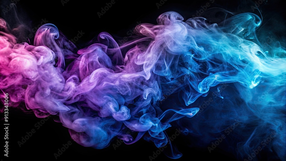 Abstract blue and purple colored smoke on black background , abstract, blue, purple, colored, smoke, art, background, vibrant Abstract blue and purple colored smoke on black background , abstract, blue, purple, colored, smoke, art, background, vibrant