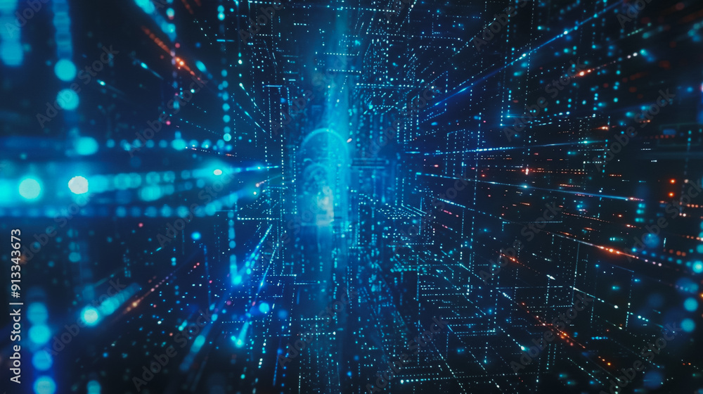 Obraz premium Smart digital city with connection network reciprocity over the cityscape . Concept of future smart wireless digital city and social media networking systems that connects people within the city