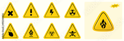 Safety Caution Signs: A Set of Hazardous Material Signs Featuring Globally Harmonized System