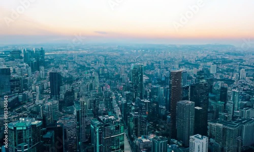 Wallpaper Mural Urban Skyline at Dusk Torontodigital.ca