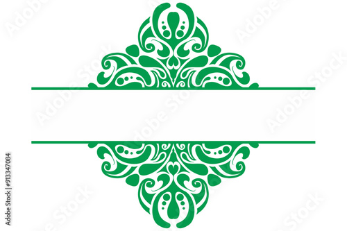 Green Ornamental Frame Border Design with a Liquid Theme for background design decoration