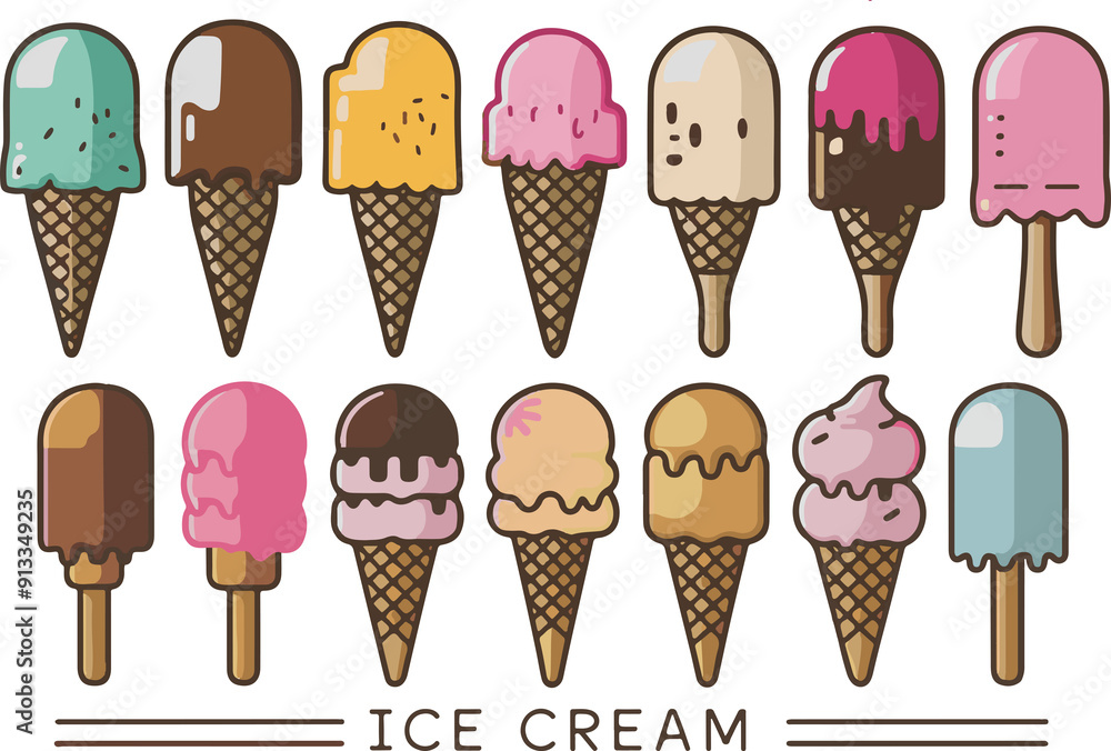 ice cream Illustration set PNG transparent ice cream Illustration set PNG transparent