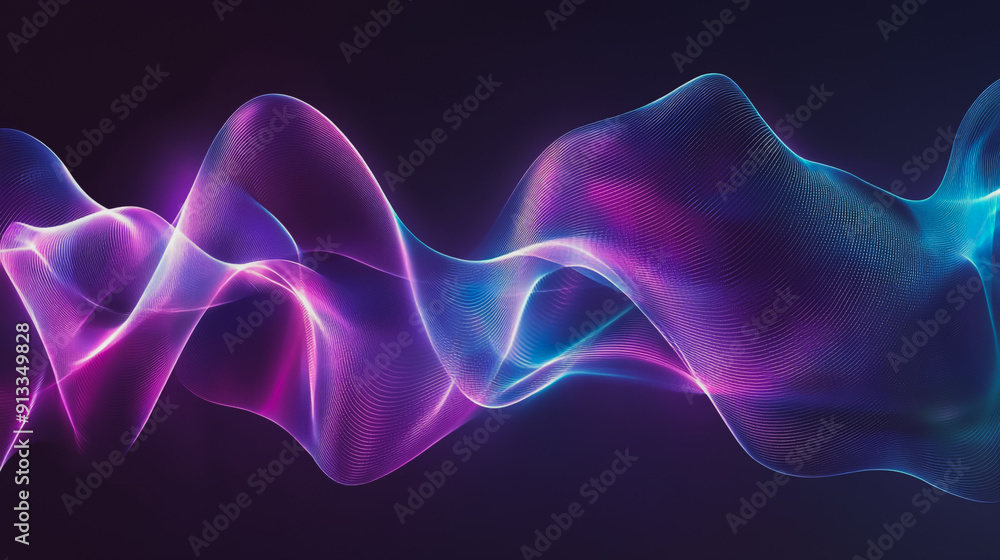 Obraz premium Abstract digital background electromagnetic wave colorful background Abstract digital wave background information technology Innovation is the background. gradient wave digital wave banner 