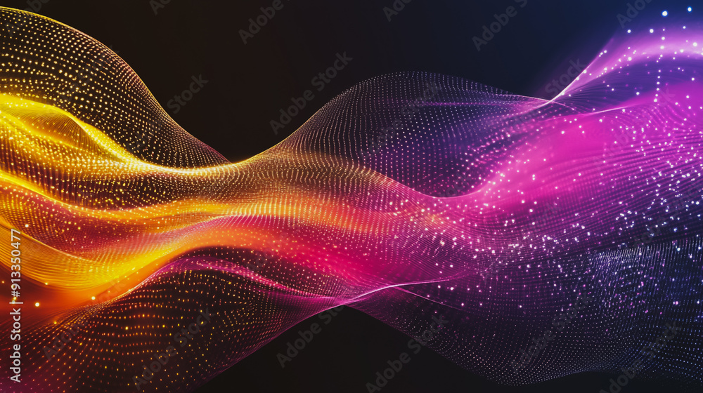 Fototapeta premium Abstract digital background electromagnetic wave colorful background Abstract digital wave background information technology Innovation is the background. gradient wave digital wave banner 
