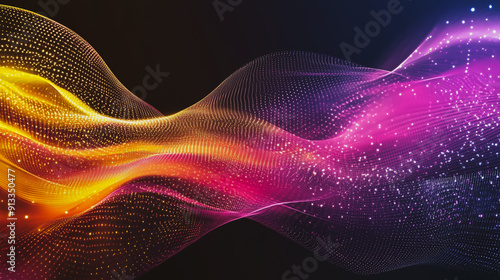 Abstract digital background electromagnetic wave 
colorful background Abstract digital wave background information technology Innovation  is the background. gradient wave digital wave banner 