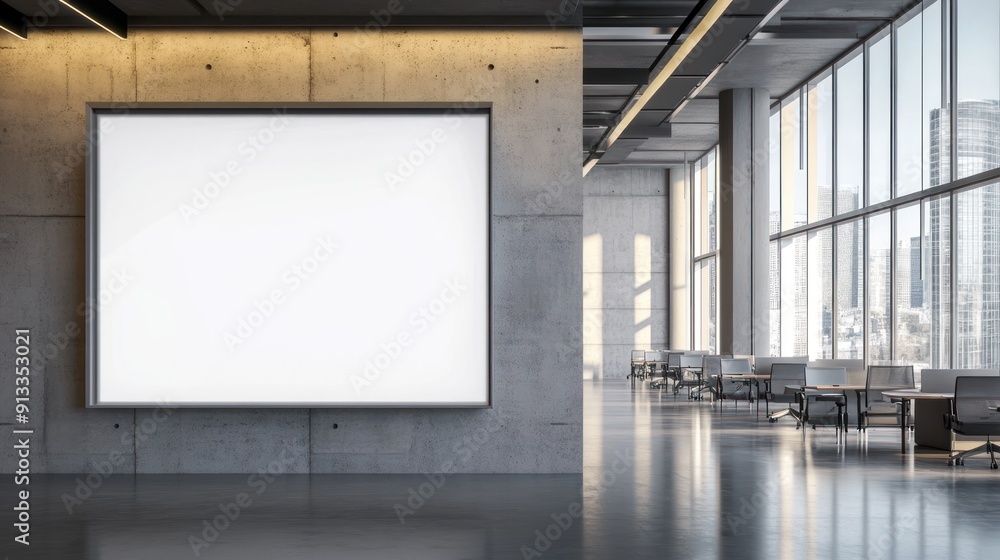 Blank Canvas in Modern Office Space Blank Canvas in Modern Office Space