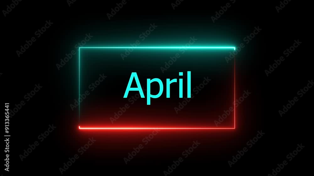 April text icon animation on background. April text icon animation on background.