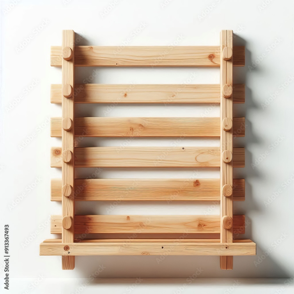 Empty wooden shelves isolated, perfect for home interior design mockup Empty wooden shelves isolated, perfect for home interior design mockup
