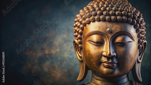 Wallpaper Mural statue of face of Buddha , Buddhism, peaceful, meditation, serene, spirituality, religion, enlightenment, sculpture Torontodigital.ca