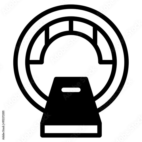 MRI and CT Scanner Icon. Thin icon Illustration for Diagnostic Medical Scan Imaging in Healthcare and Hospital Setting.