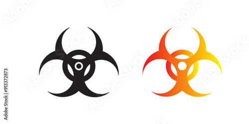 Stylish biohazard symbol on transparent background