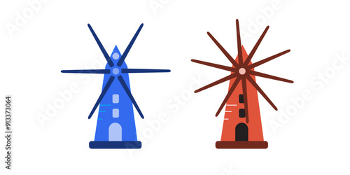 Wheat windmill icon isolated on white background