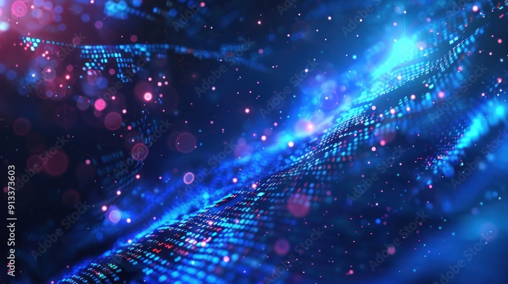 Digital aura Astronomy background featuring glowing particle data with dark abstract blue light effects, blurred foreground elements to add depth, in a futuristic digital art style style Digital aura Astronomy background featuring glowing particle data with dark abstract blue light effects, blurred foreground elements to add depth, in a futuristic digital art style style