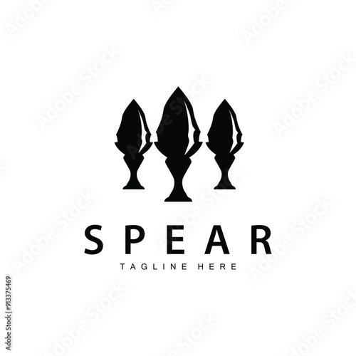 Spear Logo Old Vintage Rustic Simple Design Business Brand Spear Arrow