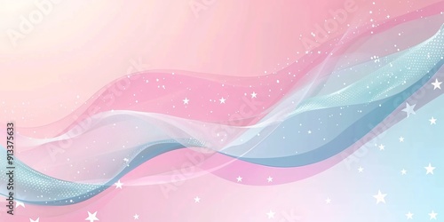 Abstract Pastel Pink and Blue Background with Stars.
