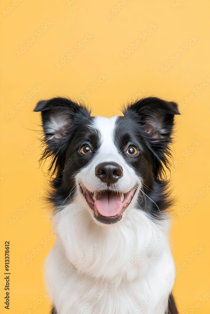 Fototapeta premium Smiling Border Collie with Bright Eyes and Happy Expression
