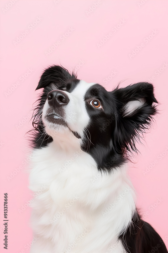 Fototapeta premium Smiling Border Collie with Bright Eyes and Happy Expression