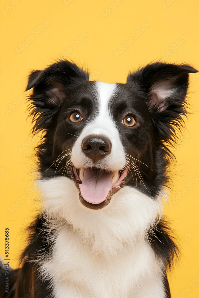 Fototapeta premium Smiling Border Collie with Bright Eyes and Happy Expression