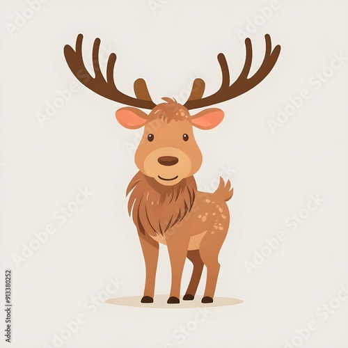 Adorable moose. Illustration 