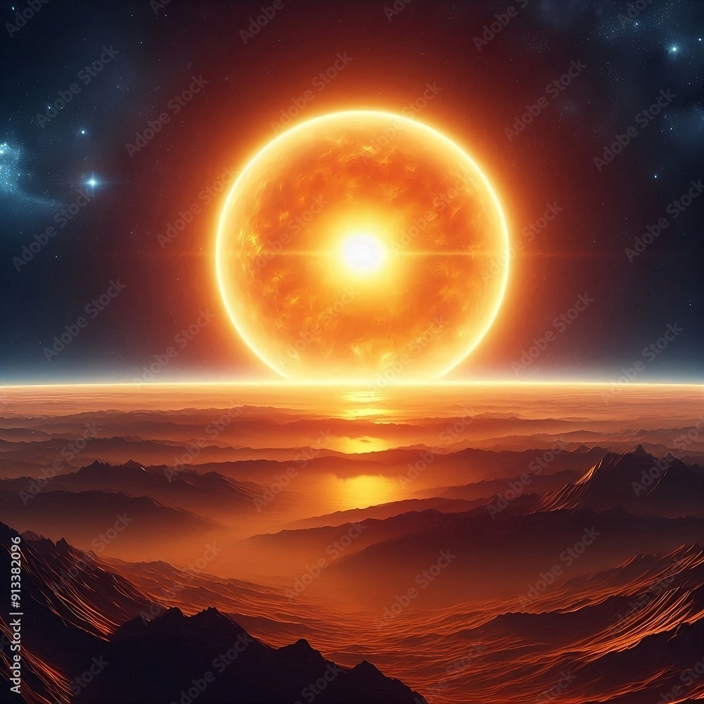 Fototapeta premium sunrise in the space