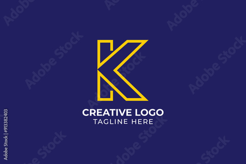 K initial logo design vector, letter k logo with arrow shape, business logo templates ,tech industry,