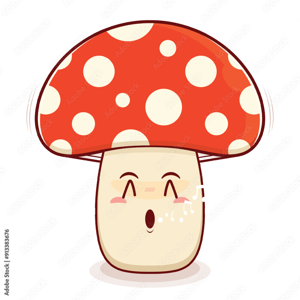 mushroom whistling face cartoon cute mushroom whistling face cartoon cute