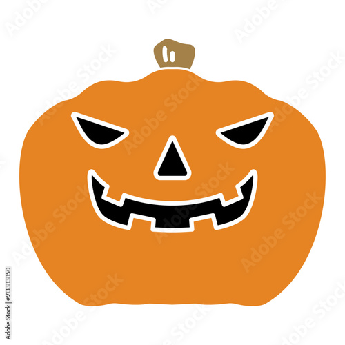 ジャック・オ・ランタンのイラスト、ハロウィンのデコレーション素材