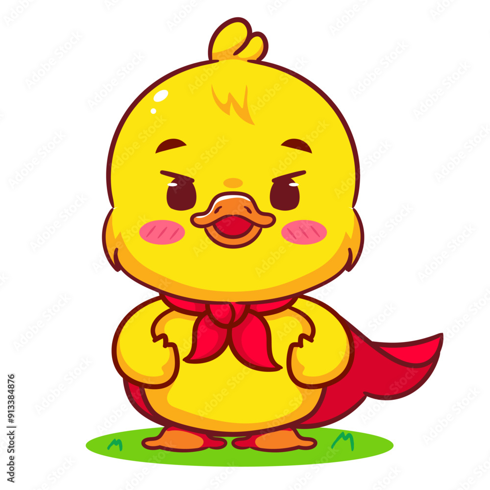 Cute Little Duck Super Hero Cartoon Vector. Adorable And Kawaii Animal Concept Design. Icon Mascot Illustration Isolated White Background. Cute Little Duck Super Hero Cartoon Vector. Adorable And Kawaii Animal Concept Design. Icon Mascot Illustration Isolated White Background.