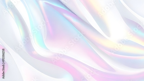 Holographic background seamless trendy iridescent light foil texture. Soft holographic pastel unicorn marble background pattern. Modern pearlescent blurry abstract swirl illustration. 