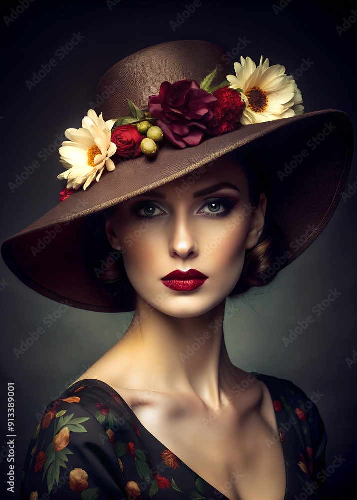 Naklejka premium portrait of a person with a flower