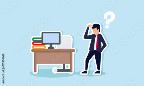 Heavy workload that strains the brain concept of A businessman confused by his overwhelming workload