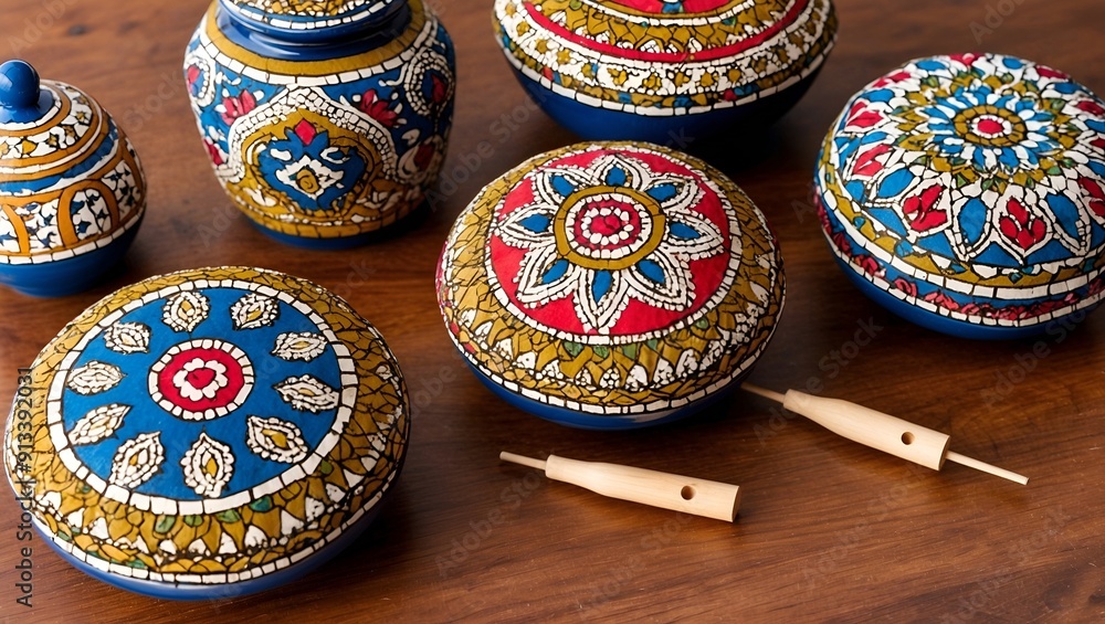 the furniture uses batik as a characteristic the furniture uses batik as a characteristic