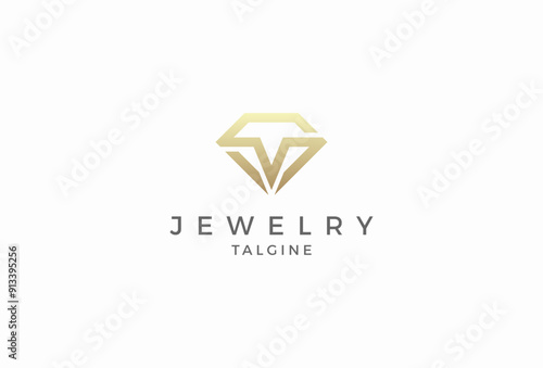 Diamond logo design, diamond forming letter S and M, jewelry logo design template design element, vector illustration
