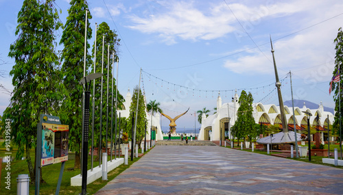 streets and houses town of Kuah of Langkawi island in Malaysia