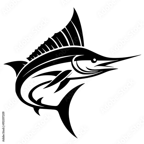 Fishing logo silhouette