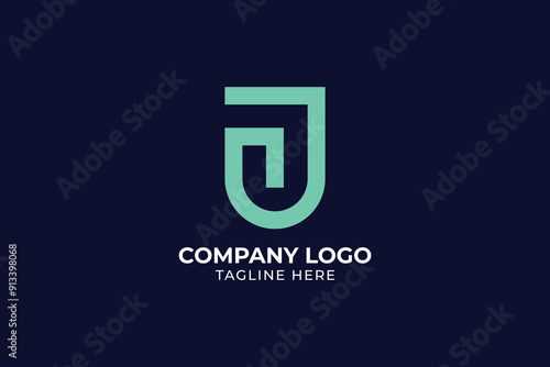 Professional and Minimalist Initial lowercase letter logo j, ju, letter modern vector design template inspiration