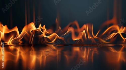 Fire flames on dark background illustraiton generated by ai