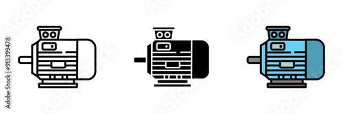 Electrical Motor Icon, Device converting electrical energy into mechanical motion, crucial for powering various industrial machines and appliances.