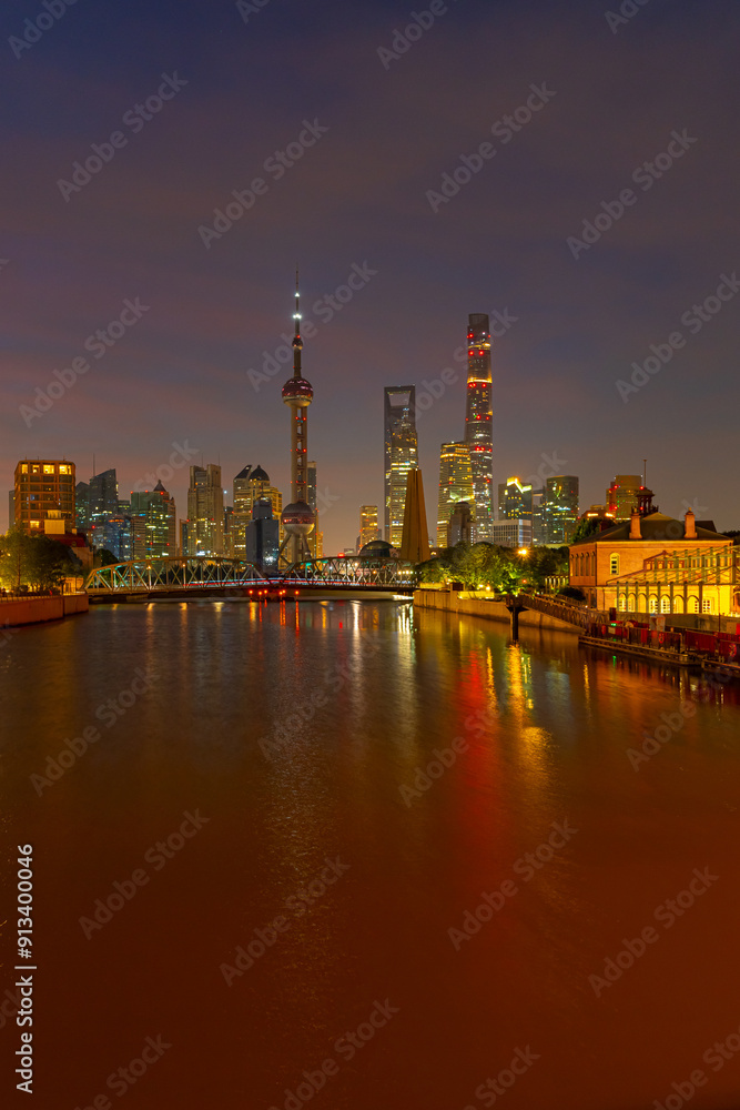 shanghai skyline and modern city skyscrapers at sunrise shanghai skyline and modern city skyscrapers at sunrise