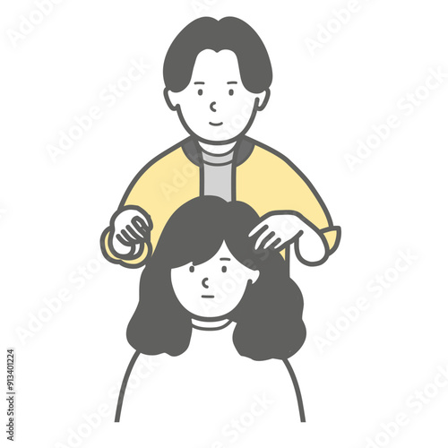 ヘアスタイルのカウンセリングする美容師