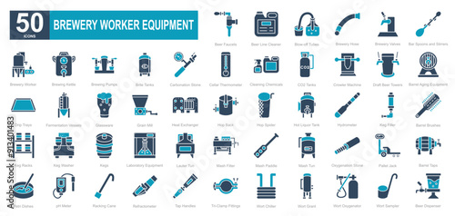 Brewery Worker equipment iconset